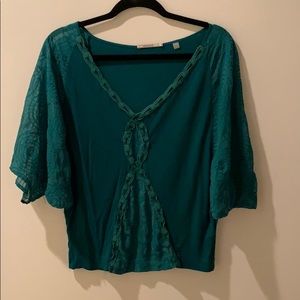 Anthropologie green top
